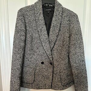 TALBOTS GRAY&BLACK TWEED DOUBLE BREASTED SUIT JACKET